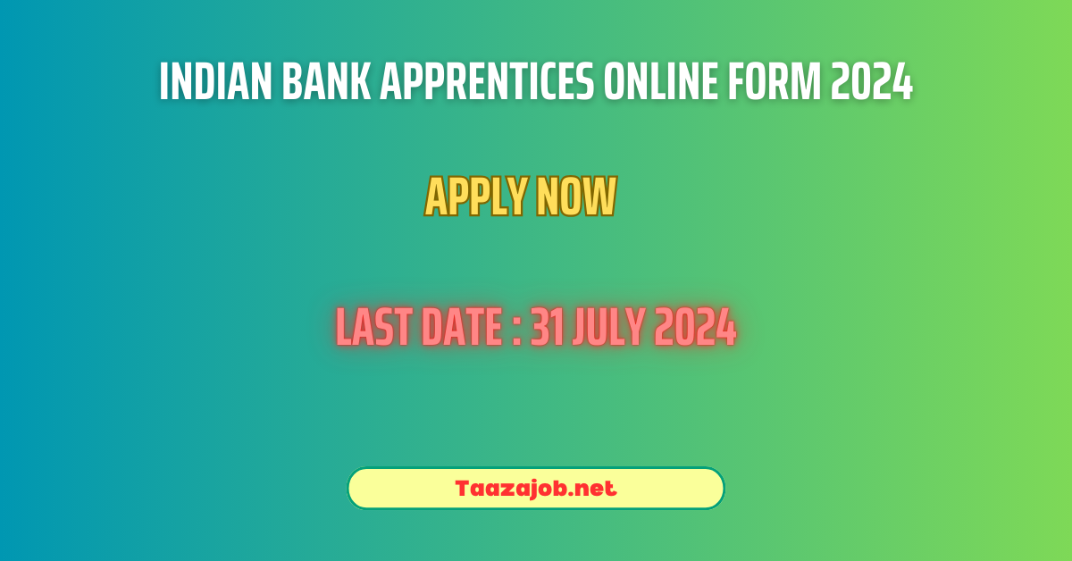 Indian Bank Apprentices Online Form 2024