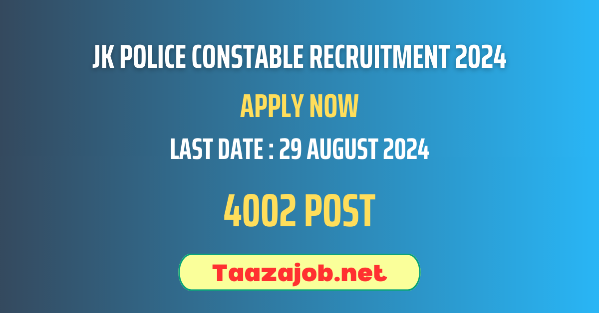 JK Police Constable Recruitment 2024