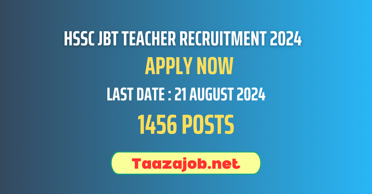 HSSC JBT Teacher Recruitment 2024