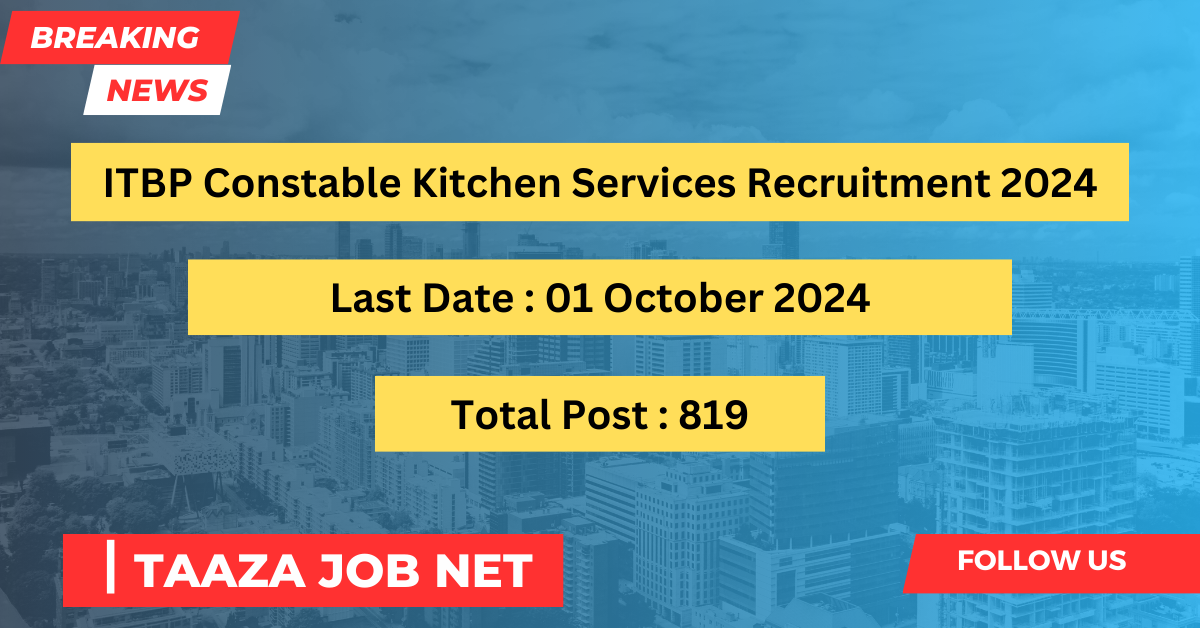 ITBP Constable Kitchen Services Recruitment 2024