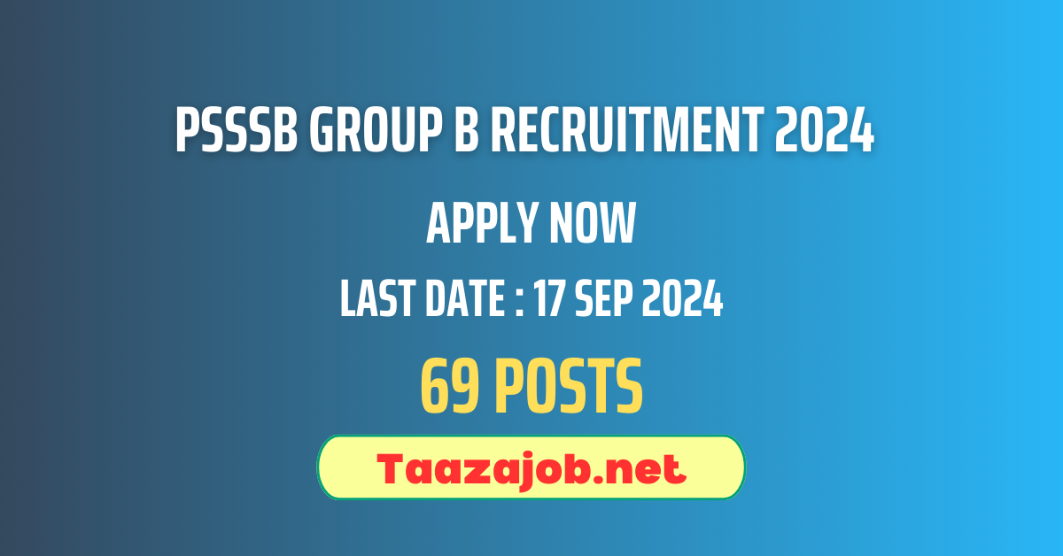 PSSSB Group B Recruitment 2024