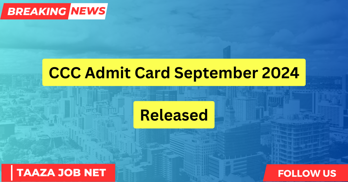 CCC Admit Card September 2024