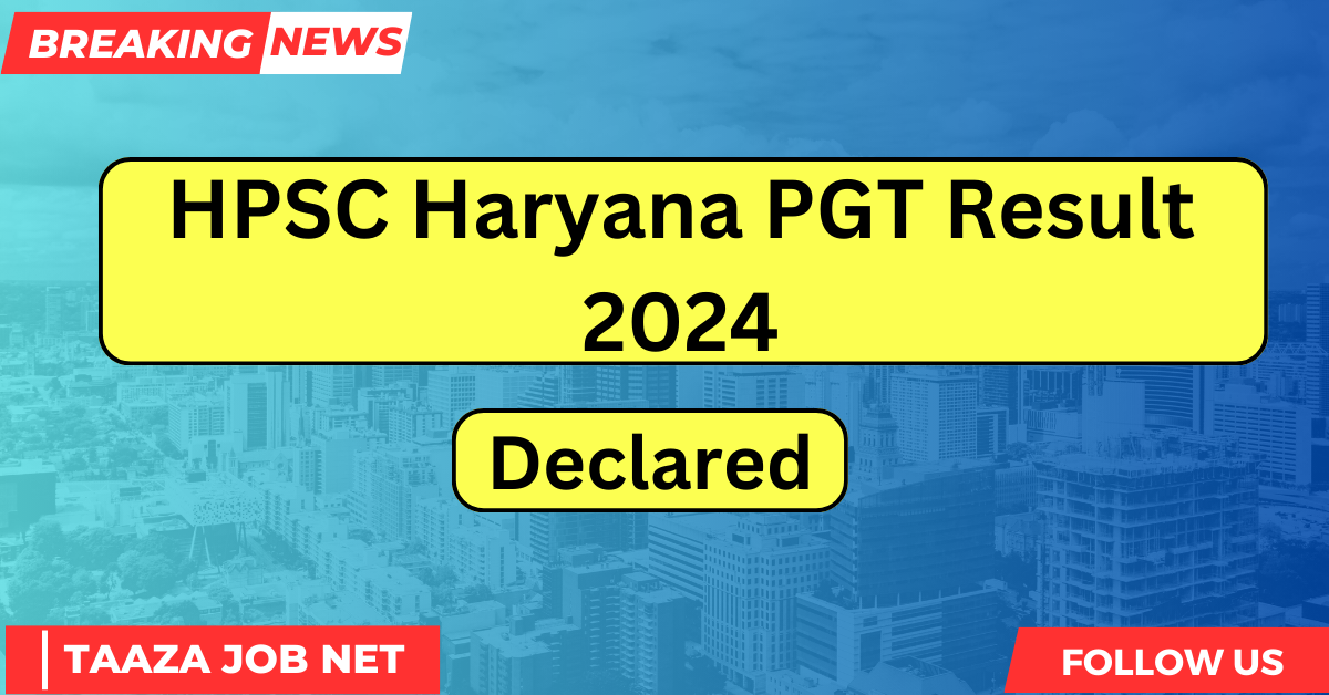 HPSC Haryana PGT Result 2024