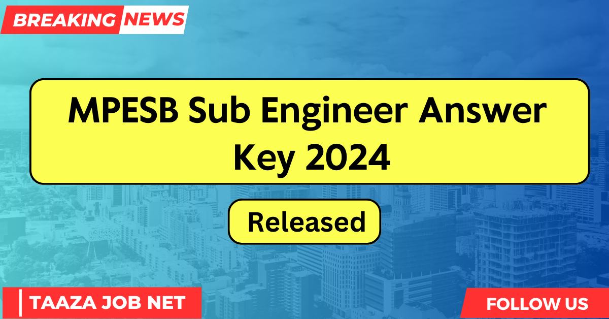 MPESB Sub Engineer Answer Key 2024