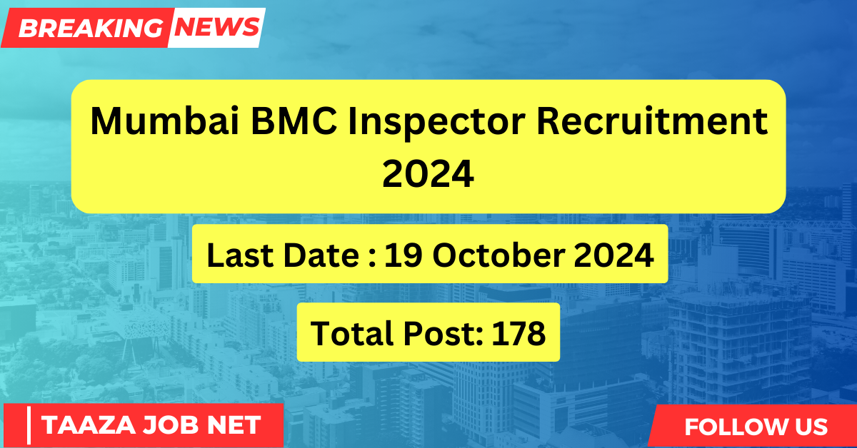 Mumbai BMC Inspector Recruitment 2024